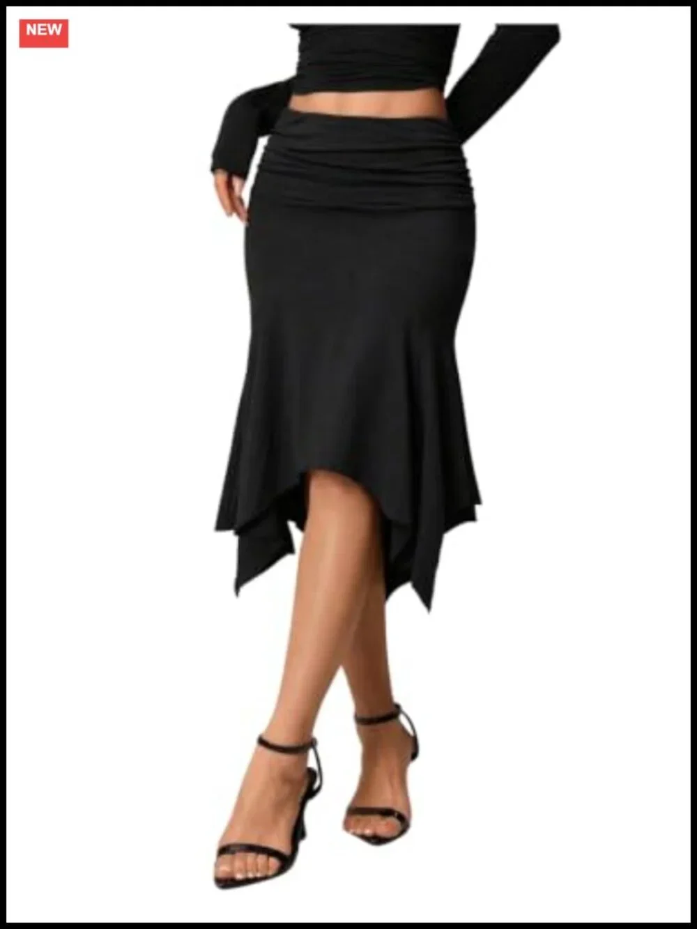 Asymmetrical Low Rise Midi Skirt Ruched Bodycon Going Out Skirt